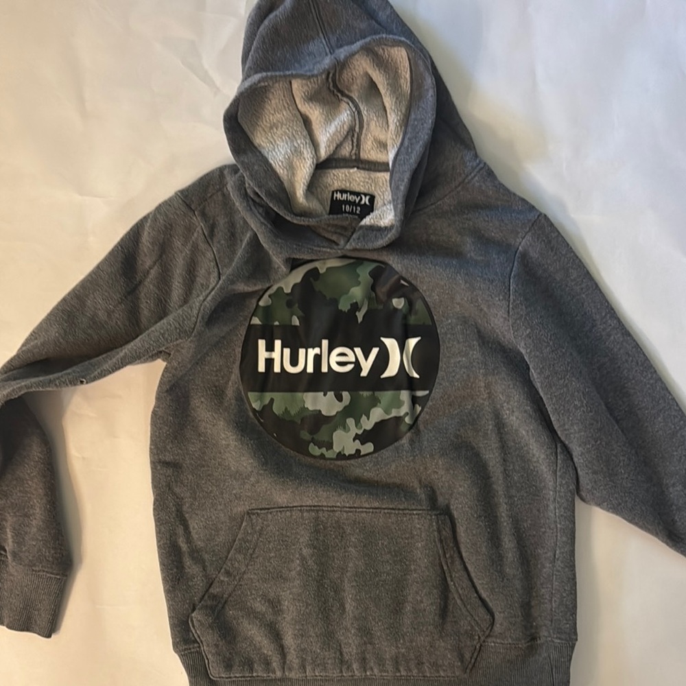 Hurley Charcoal Hoodie with Camo Design